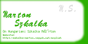 marton szkalka business card